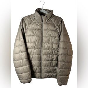 Primark Taupe Puffer Jacket Men’s Medium Lightweight Shower Resistant Zip Coat